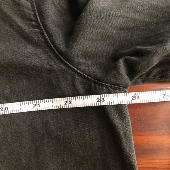 Man X One Teaspoon Shirt Medium Black Pull Over Denim Distressed Grunge - Picture 12 of 14